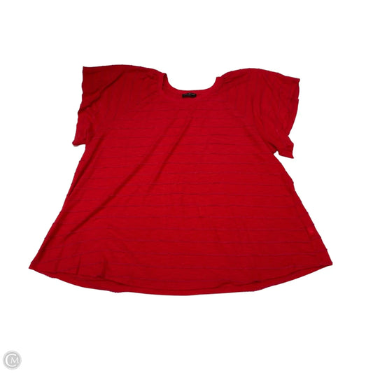 Top Short Sleeve Basic By Lane Bryant In Red, Size: 3x