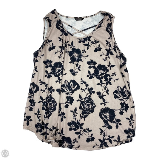 Top Sleeveless Basic By Bloomchic In Black & Grey, Size: 3x