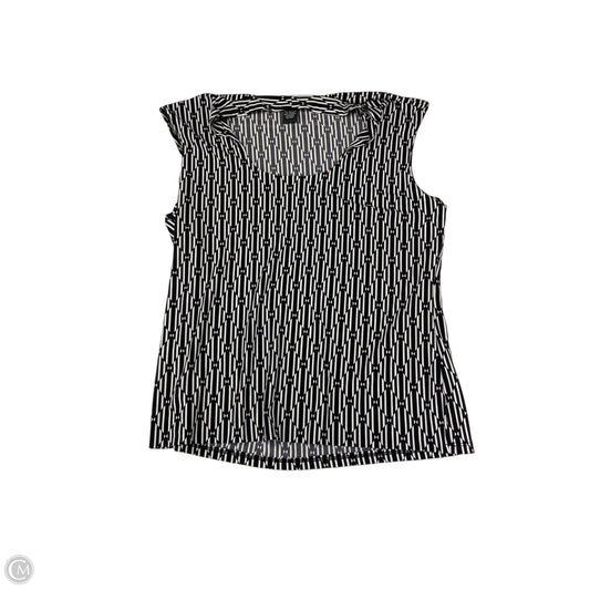 Blouse Sleeveless By Grace Elements In Black & White, Size: L