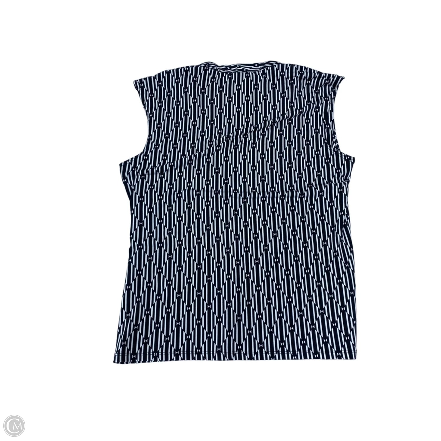 Blouse Sleeveless By Grace Elements In Black & White, Size: L