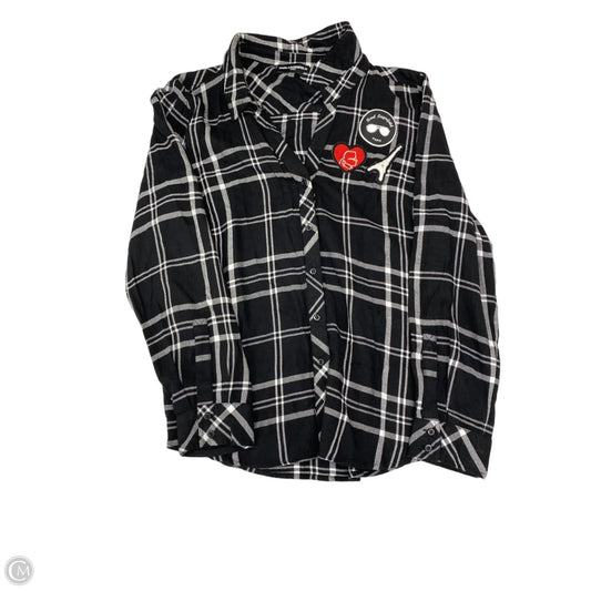 Top Long Sleeve Designer By Karl Lagerfeld In Black & White, Size: L