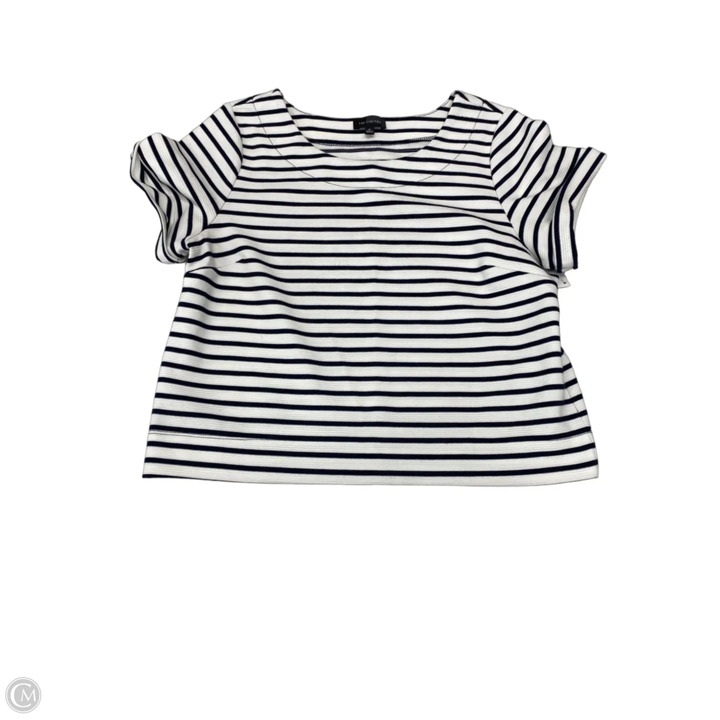 Top Short Sleeve By Limited In Striped Pattern, Size: M