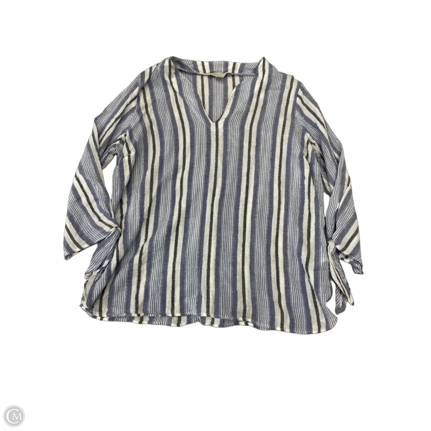 Top 3/4 Sleeve By Michael By Michael Kors In Striped Pattern, Size: Xl