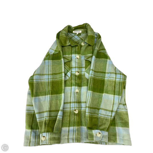 Jacket Shirt By Workshop In Plaid Pattern, Size: M