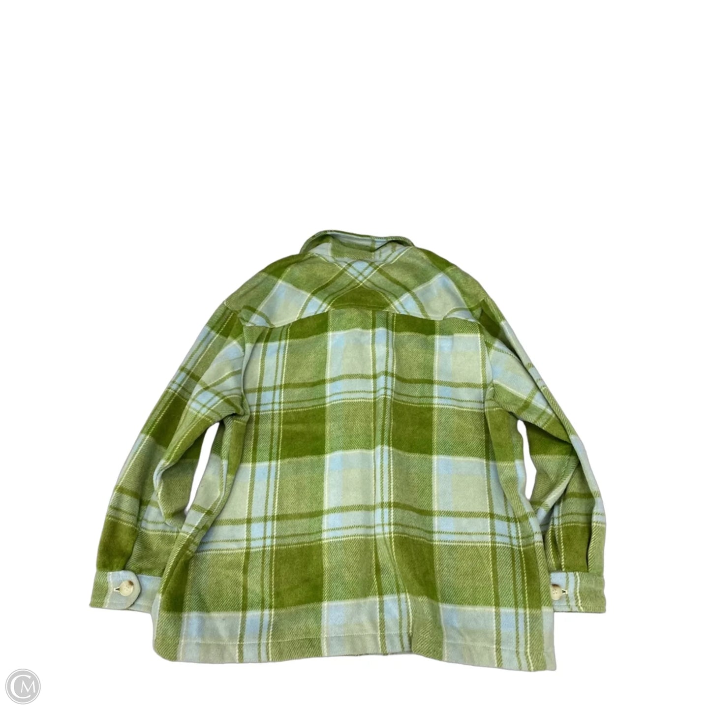Jacket Shirt By Workshop In Plaid Pattern, Size: M
