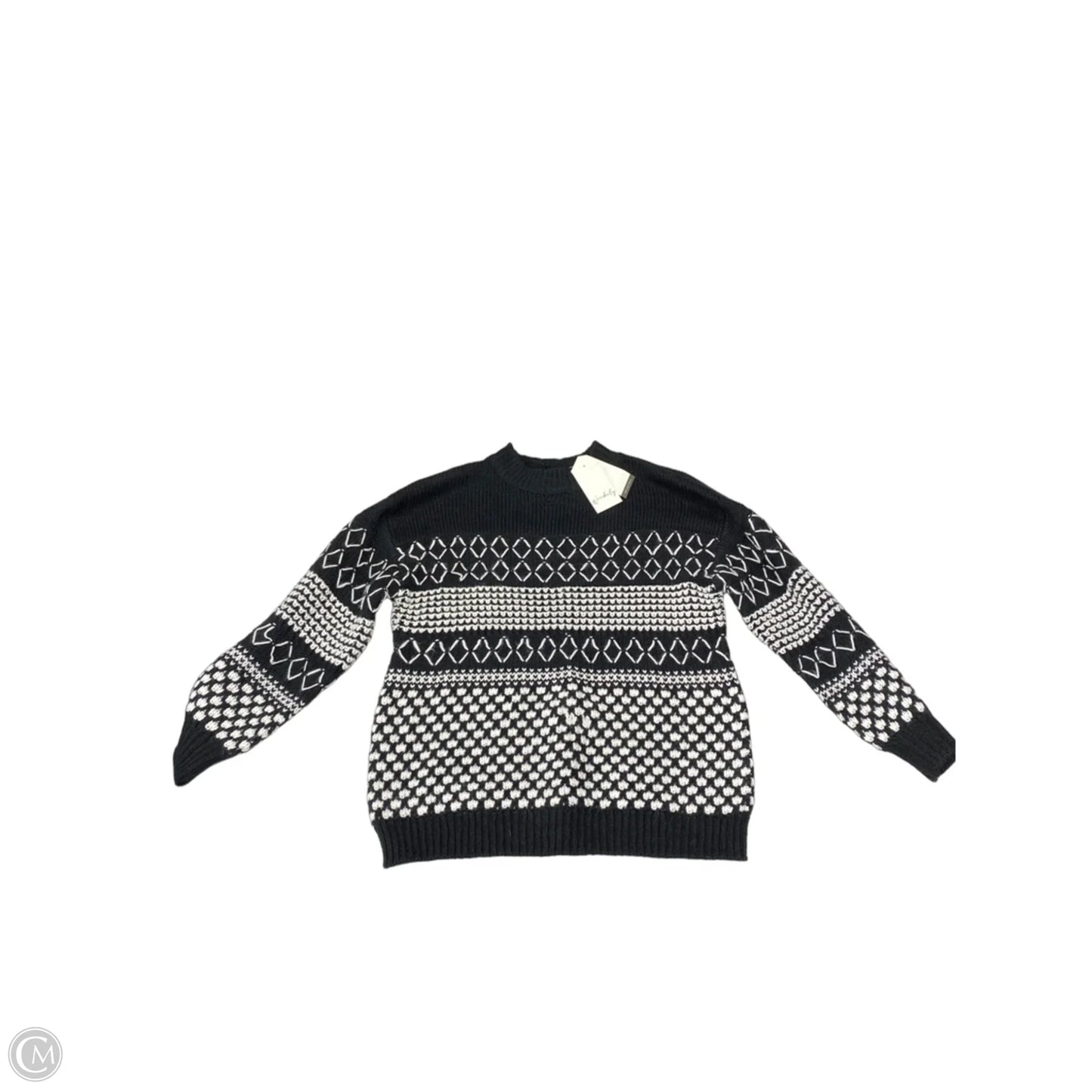 Sweater By Wonderly In Black & White, Size: M