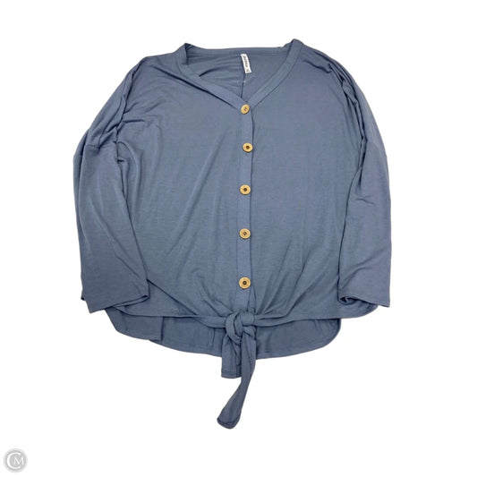Top Long Sleeve By Zenana In Blue, Size: 3x