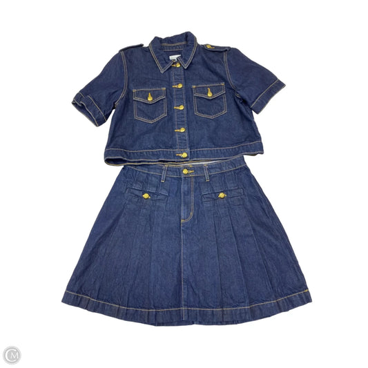 Skirt Set 2pc By Loft In Blue Denim, Size: S