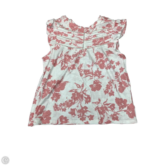 Top Sleeveless By Lucky Brand In Pink & White, Size: M