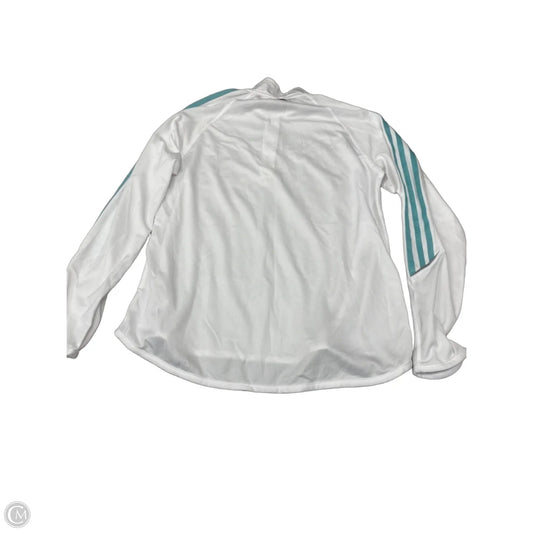 Athletic Top Long Sleeve Collar By Adidas In White, Size: L