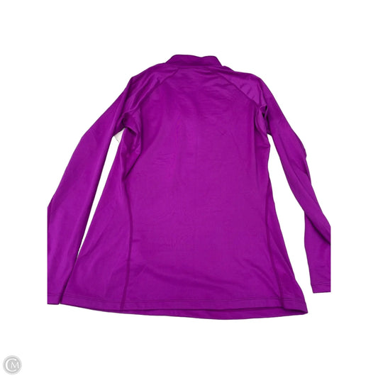 Athletic Top Long Sleeve Collar By Nike In Purple, Size: L