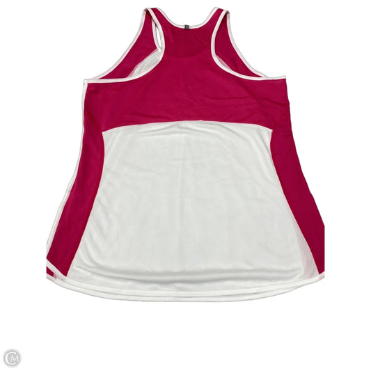 Athletic Tank Top By Nike In Pink & White, Size: L