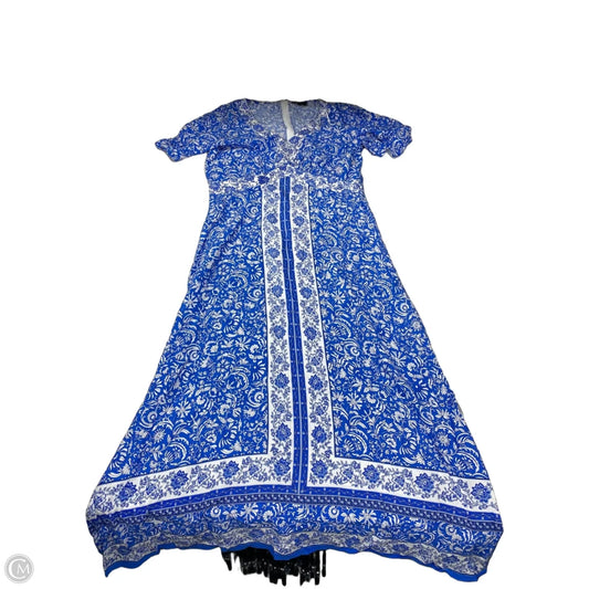 Dress Casual Maxi By Msk In Blue & White, Size: M