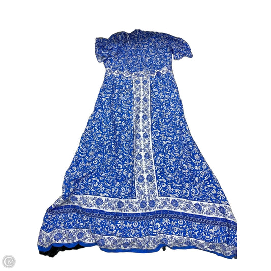 Dress Casual Maxi By Msk In Blue & White, Size: M