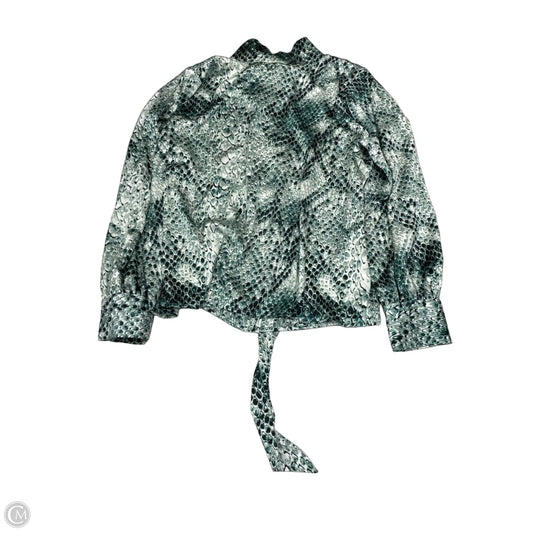 Blouse Long Sleeve By Worthington In Snakeskin Print, Size: Xl