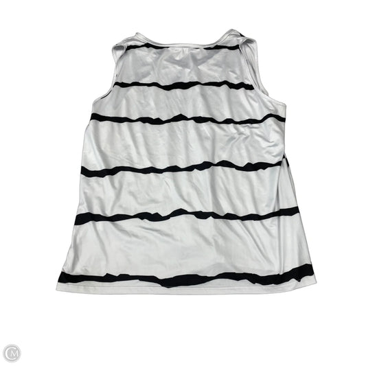 Blouse Sleeveless By Fantaslook In Black & White, Size: 3x