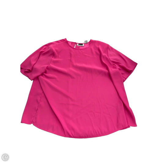 Blouse Short Sleeve By Maggie Barnes In Pink, Size: 3x