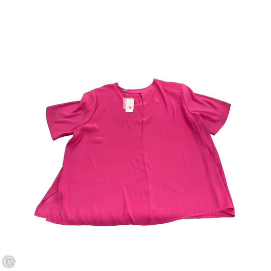 Blouse Short Sleeve By Maggie Barnes In Pink, Size: 3x