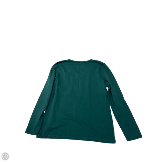 Top Long Sleeve By Basic Editions In Green, Size: Xl