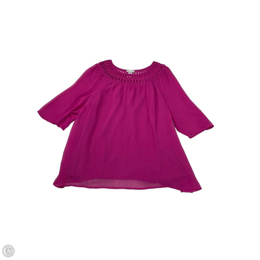 Blouse 3/4 Sleeve By Catherines In Pink, Size: 3x