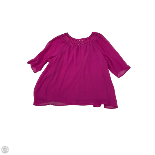 Blouse 3/4 Sleeve By Catherines In Pink, Size: 3x