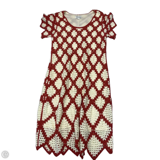 Dress Casual Midi By Cato In Red & White, Size: L