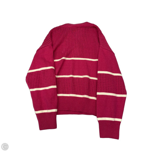 Sweater By Tahari In Pink & White, Size: Xl