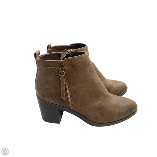 Boots Ankle Heels By Clothes Mentor In Brown, Size: 9