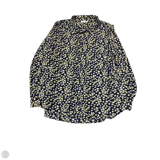Blouse Long Sleeve By On 34th In Floral Print, Size: Xxl