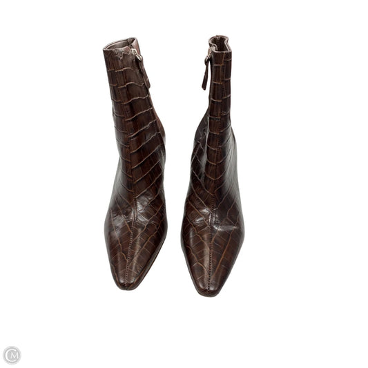 Boots Ankle Heels By Everlane In Brown, Size: 8.5