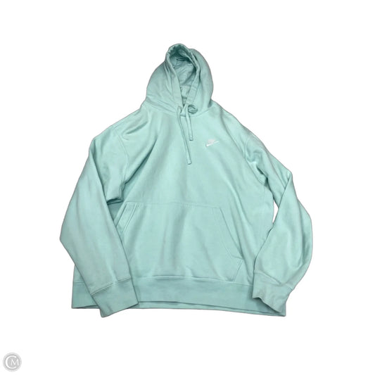 Sweatshirt Hoodie By Nike In Teal, Size: Xl