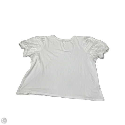 Top Short Sleeve By Liz Claiborne In White, Size: 2x