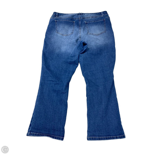 Jeans Cropped By D Jeans In Blue Denim, Size: 16