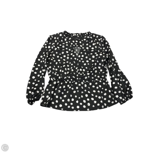 Blouse Long Sleeve By J. Crew In Black & White, Size: M