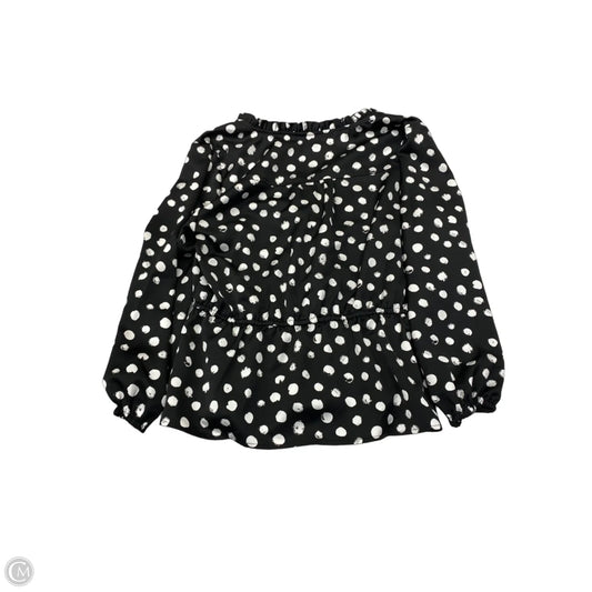 Blouse Long Sleeve By J. Crew In Black & White, Size: M
