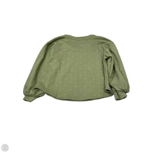 Sweatshirt Crewneck By Blu Pepper In Green, Size: S