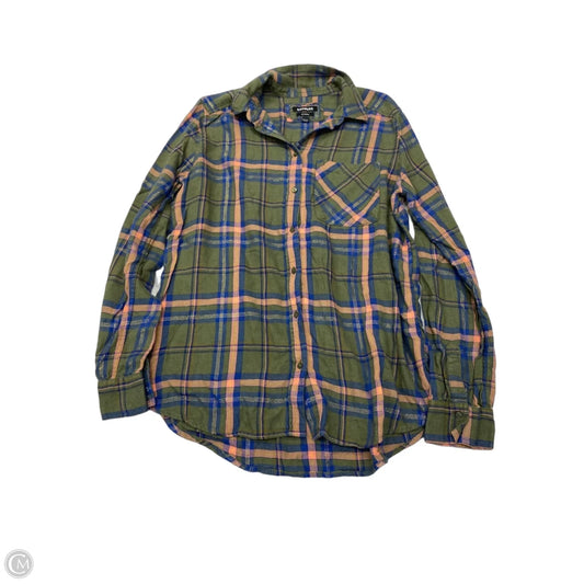 Top Long Sleeve Basic By Express In Plaid Pattern, Size: S