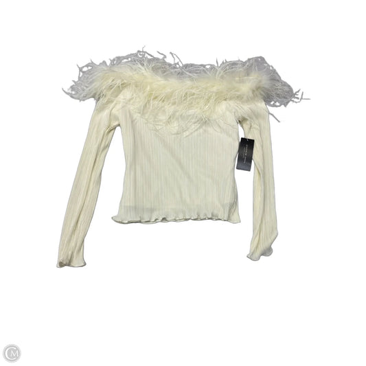 Blouse Long Sleeve By Clothes Mentor In Ivory, Size: S