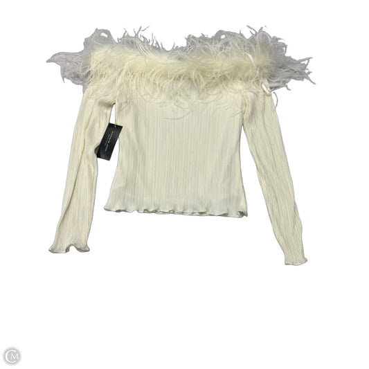 Blouse Long Sleeve By Clothes Mentor In Ivory, Size: S