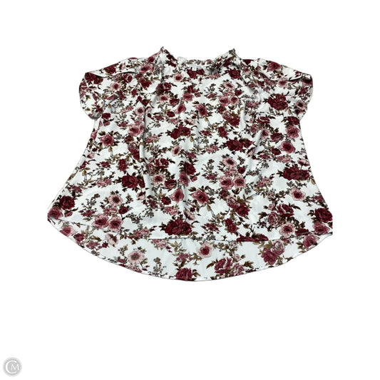 Blouse Short Sleeve By 41 Hawthorn In Floral Print, Size: 2x