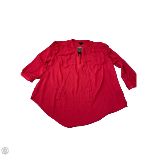 Blouse Long Sleeve By Torrid In Red, Size: M