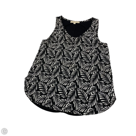 Blouse Sleeveless By Loft In Black & White, Size: S
