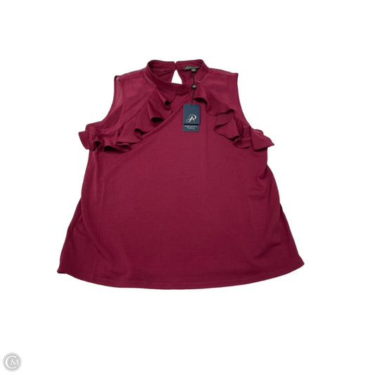 Blouse Sleeveless By Adrianna Papell In Maroon, Size: S