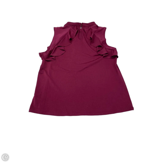 Blouse Sleeveless By Adrianna Papell In Maroon, Size: S
