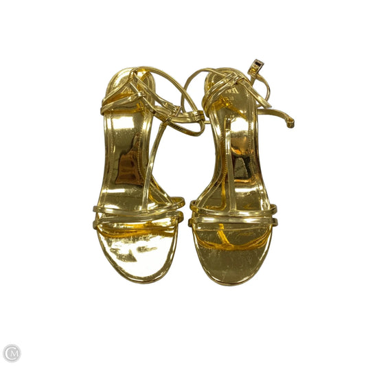 Sandals Heels Stiletto By Zara In Gold, Size: 7.5