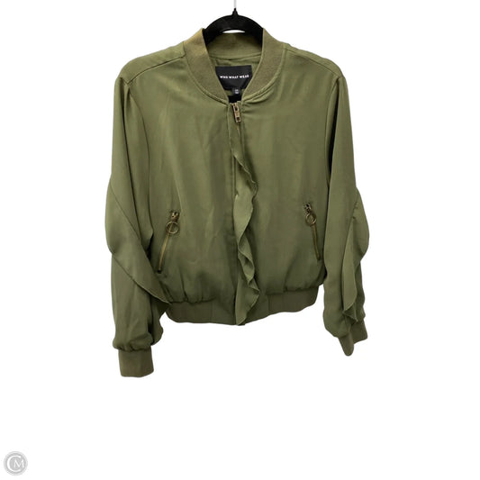 Jacket Shirt By Who What Wear In Green, Size: M