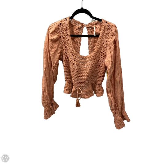 Top Long Sleeve By Free People In Orange, Size: L