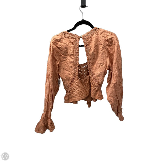Top Long Sleeve By Free People In Orange, Size: L