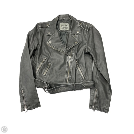 Jacket Moto By Levis In Grey, Size: L