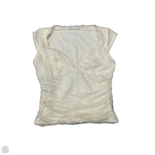 Top Short Sleeve By Abercrombie And Fitch In Cream, Size: M
